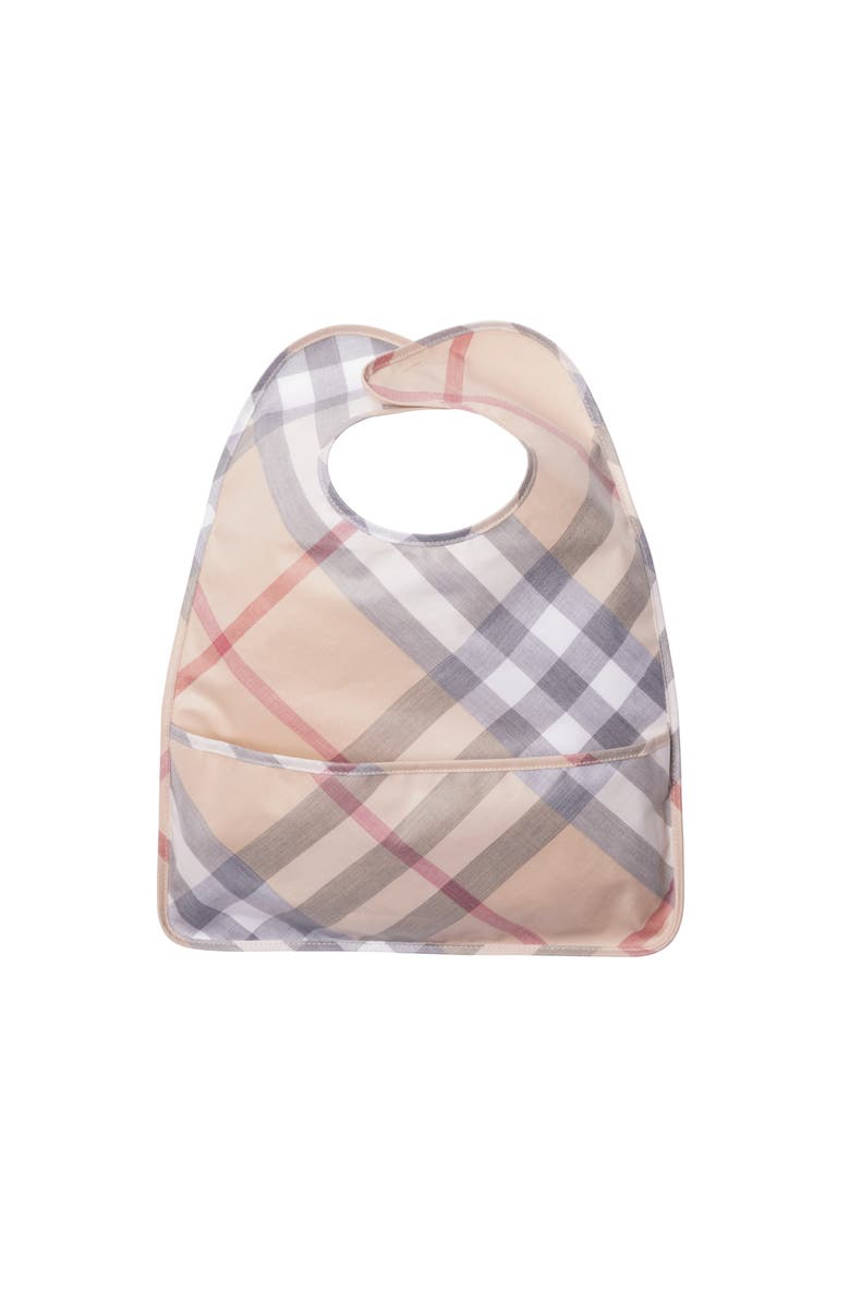 Burberry Check Cotton Bib, Main, color, 