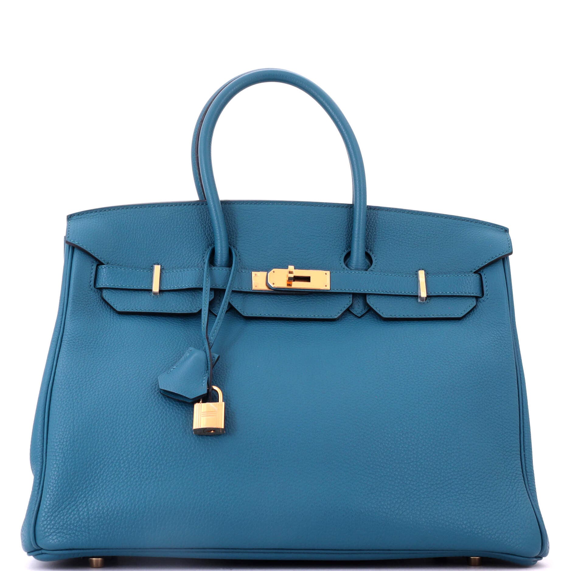 Birkin Handbag Blue Togo with Gold Hardware 35, Main, color, Colvert