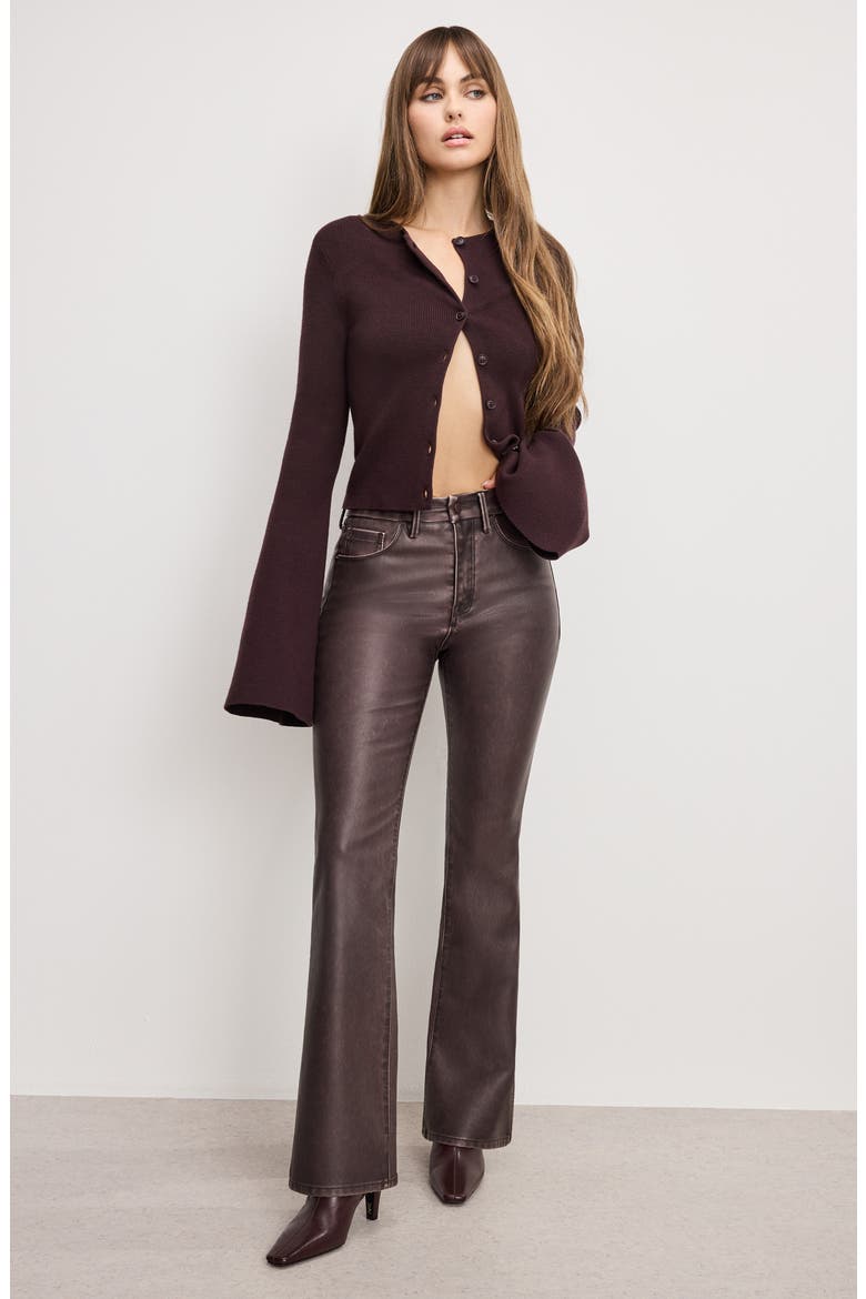 High Waist Faux Leather Bootcut Pants, Alternate, color, VAMP001