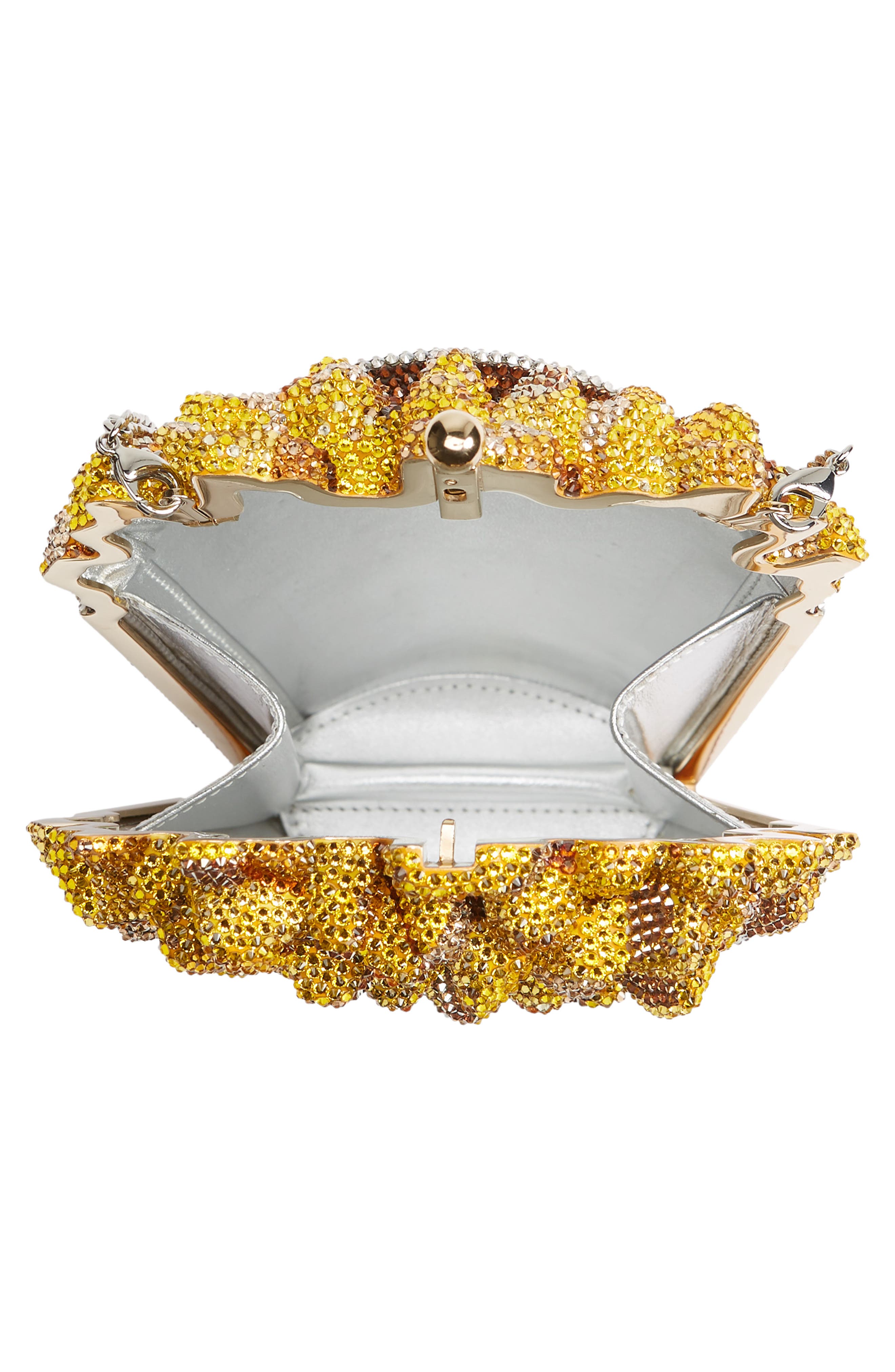 Judith Leiber Rainbow Fries Crystal Embellished Clutch, Alternate, color, 