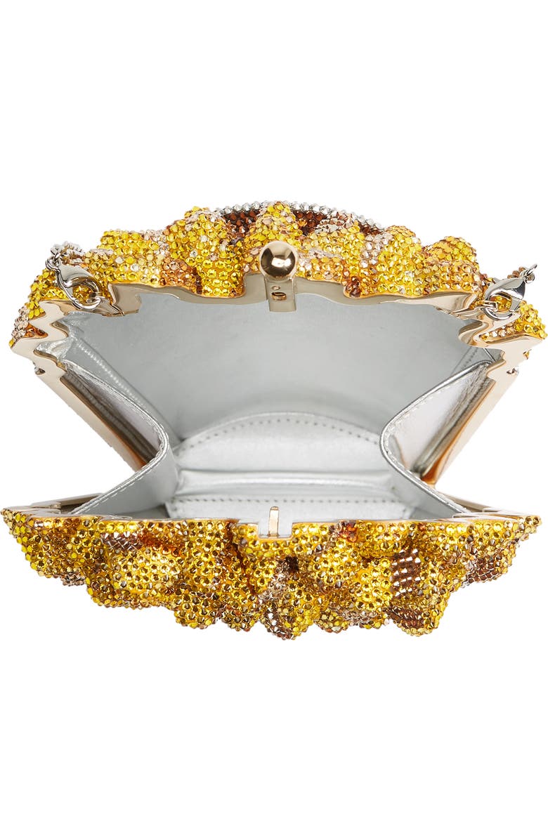 Judith Leiber Rainbow Fries Crystal Embellished Clutch, Alternate, color,