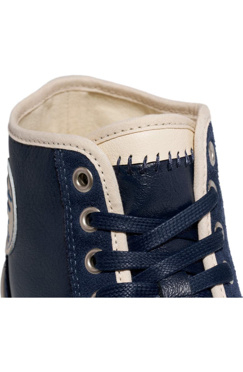 P.F. Flyers Center Vintage High-Top Leather & Suede Sneaker, Alternate, color, Navy-Antique White