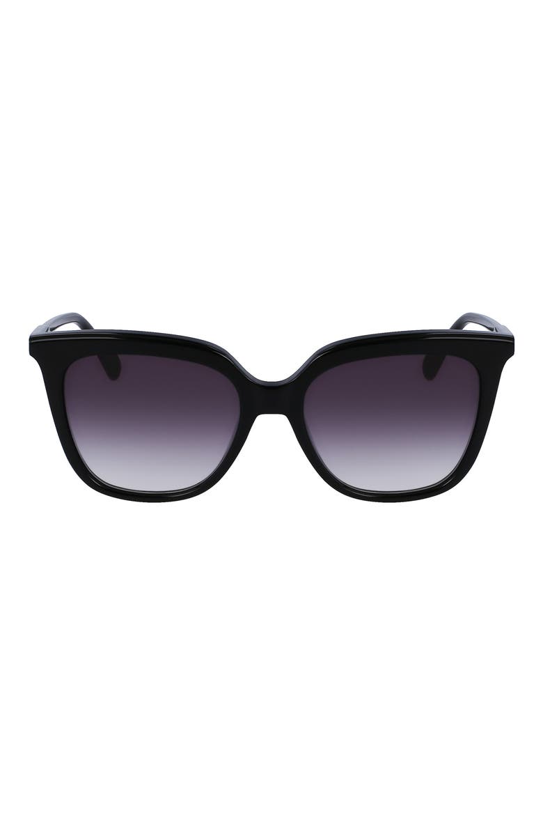 53mm Rectangular Sunglasses, Main, color, BLACK