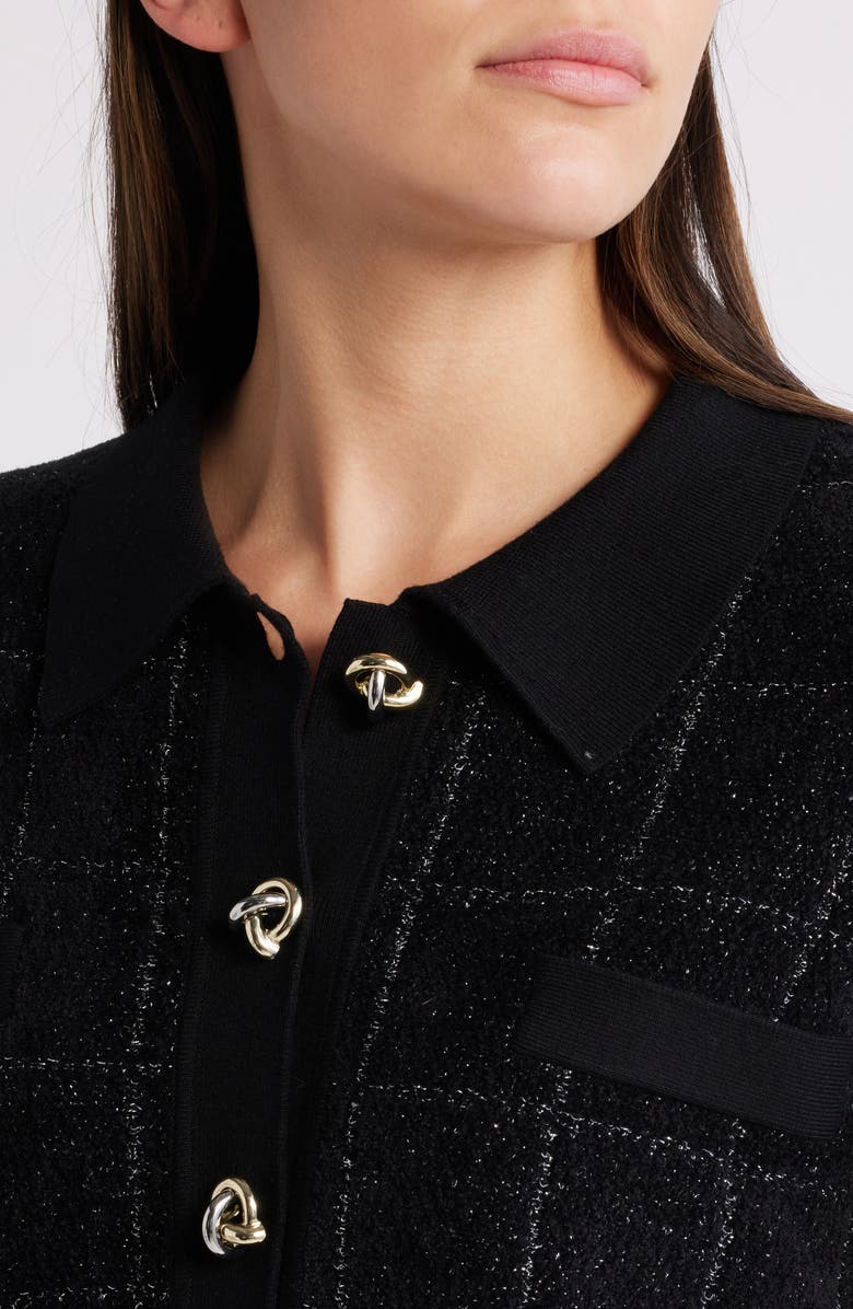 BOSS Fironia Metallic Plaid Jacket, Alternate, color, Black Lurex Plaid