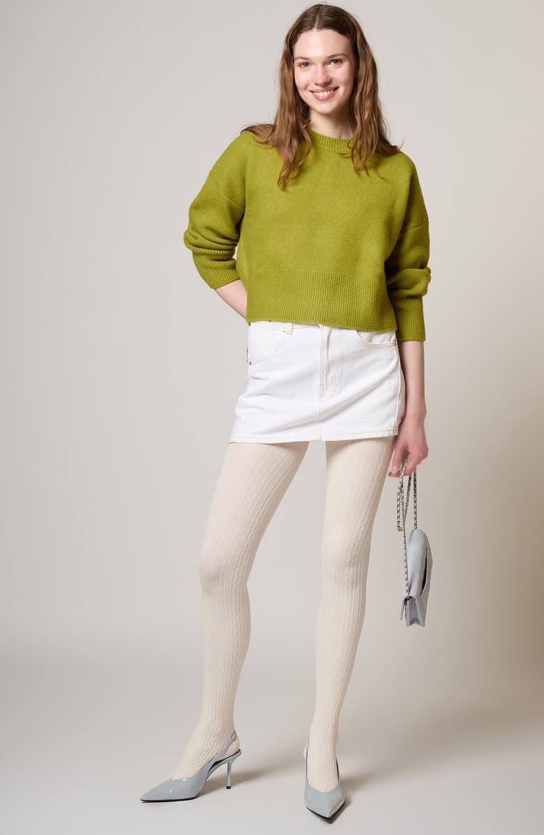Stems Cable Tights, Alternate, color, Ivory