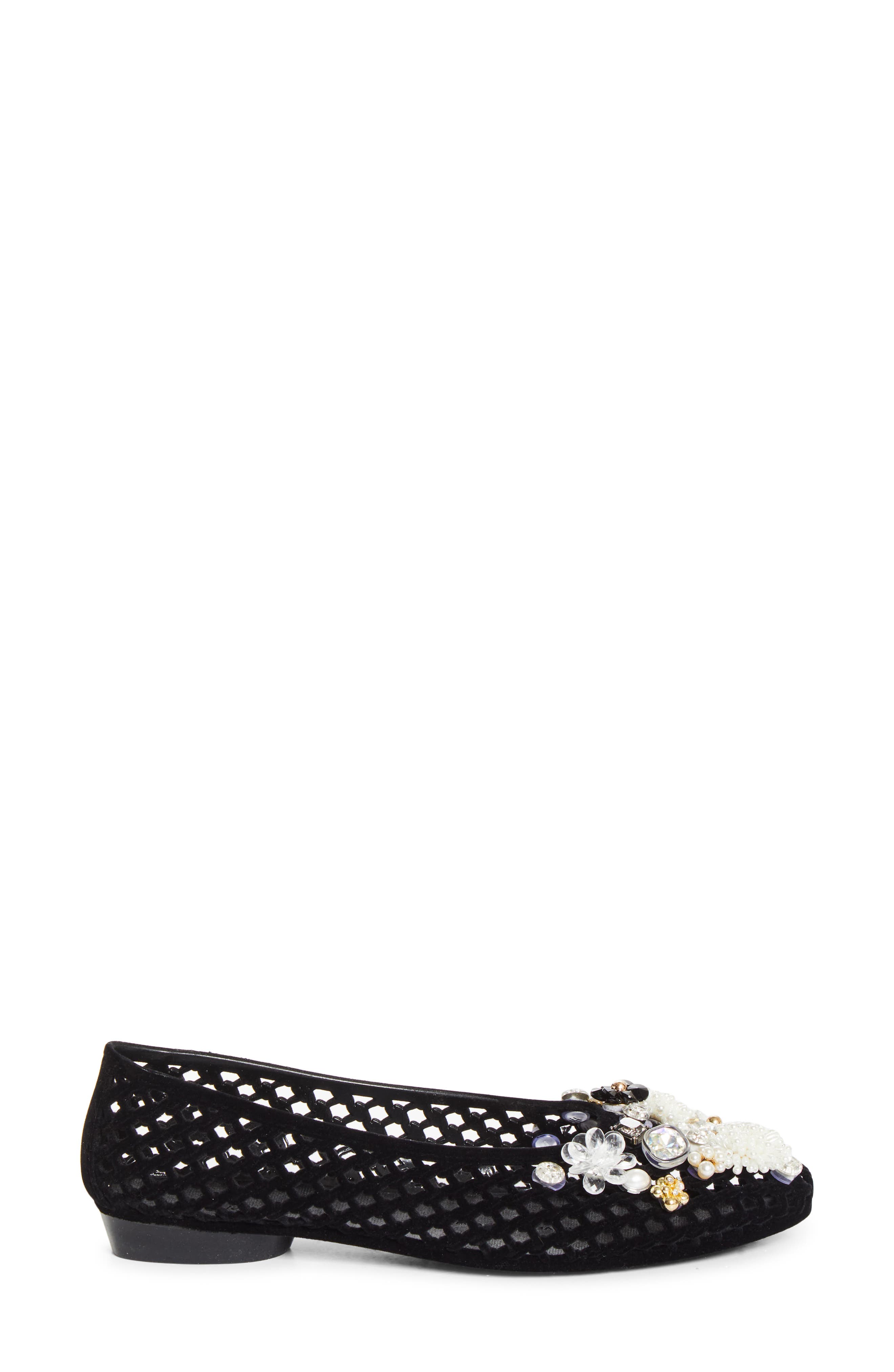 Veil Jelly Ballet Flat, Alternate, color, BLACK