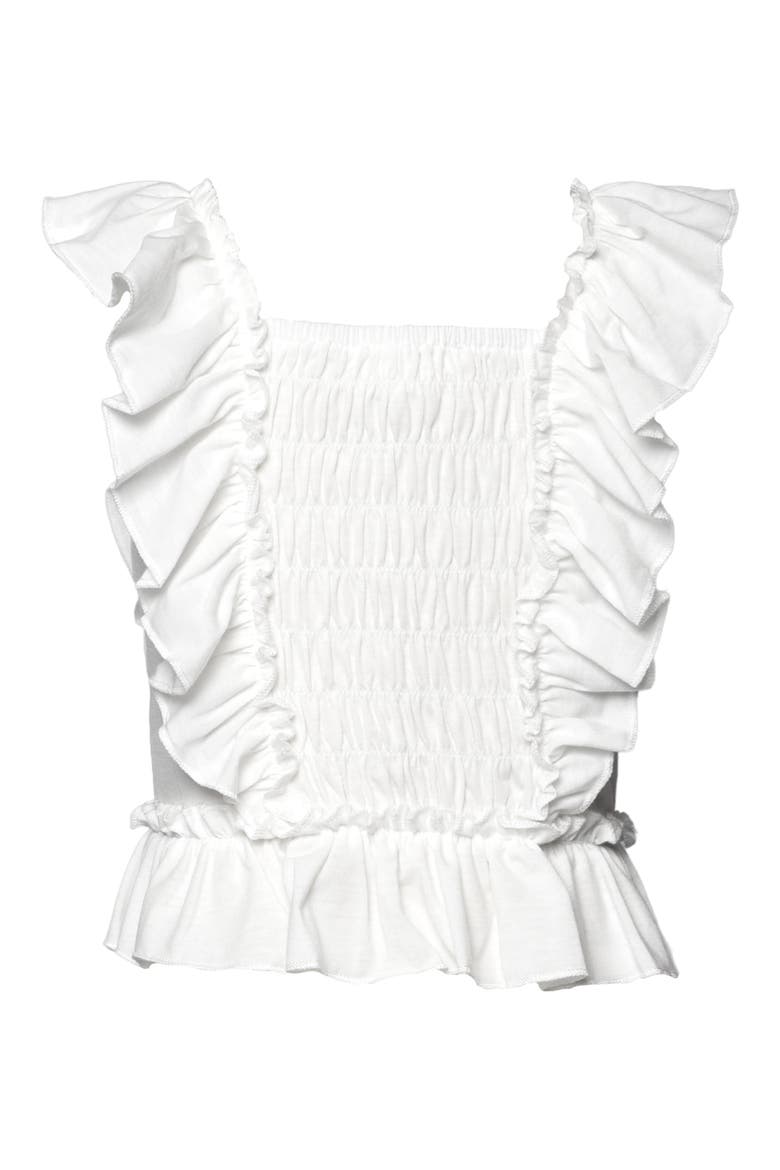 Kids' Ruffle Smocked Top, Alternate, color, WHITE