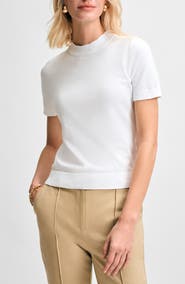 Isaac Mizrahi New York Mock Neck Short Sleeve Sweater