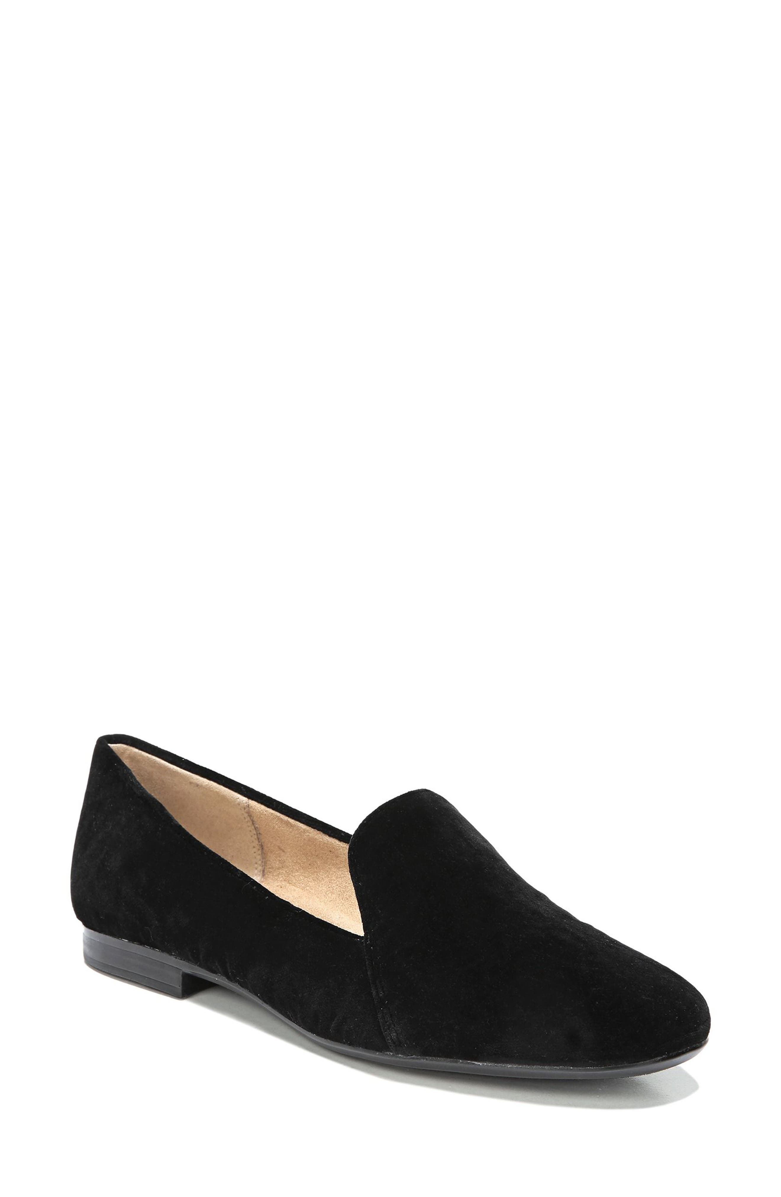 Emiline Flat Loafer, Main, color, BLACK VELVET