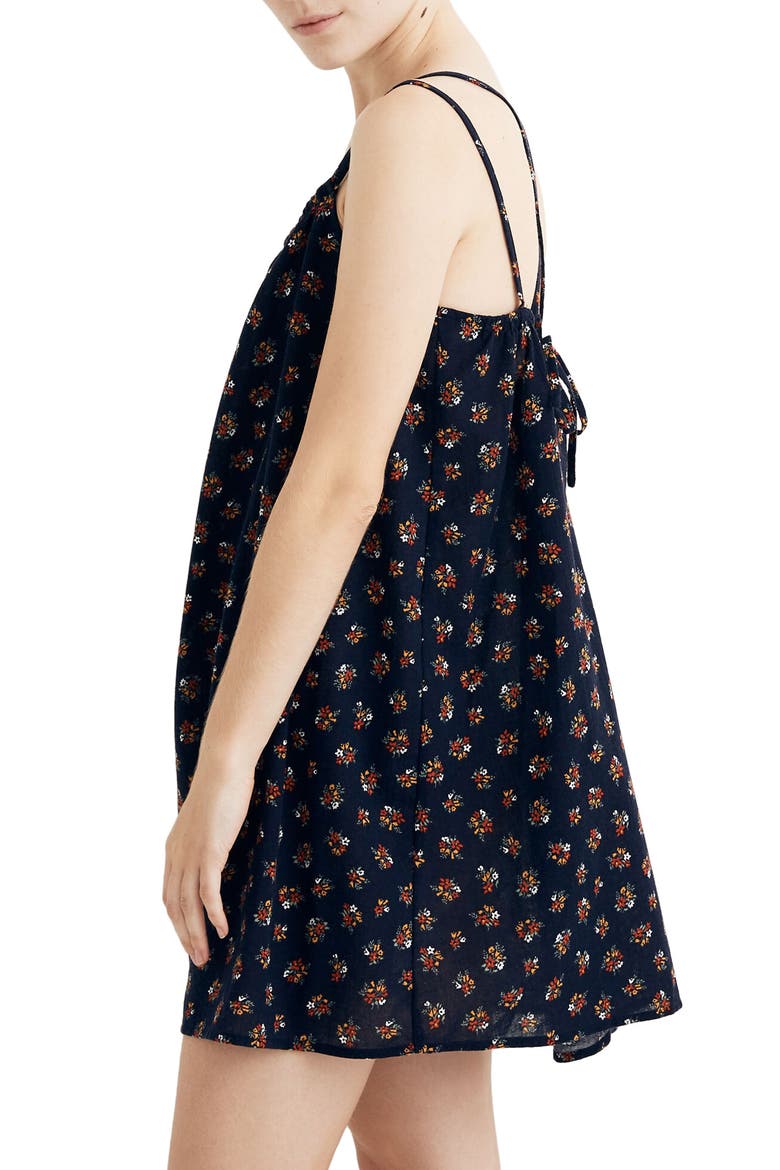 Tie-Back Cover-Up Minidress, Alternate, color, ENIKO FLORAL NIGHT VISION