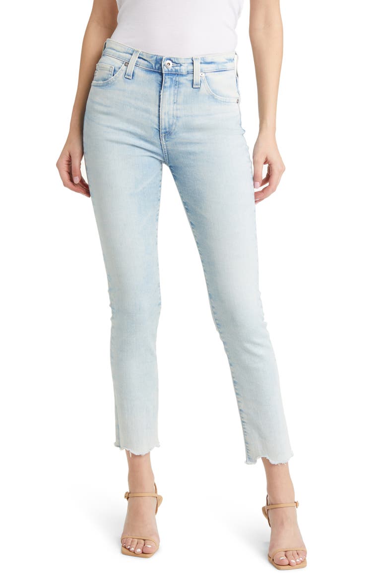 Mari Raw Hem Ankle Slim Jeans, Main, color, VP CLEAR SKY
