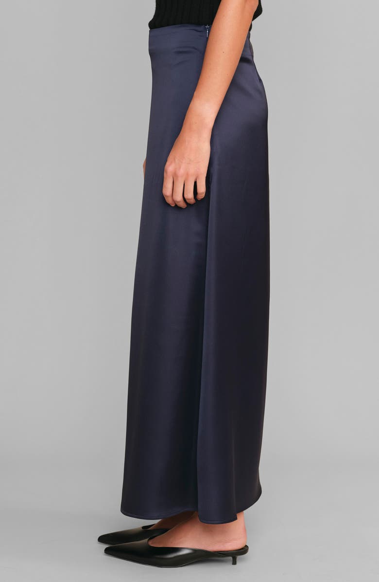 DELUC Marcus Satin Maxi Skirt, Alternate, color, Navy