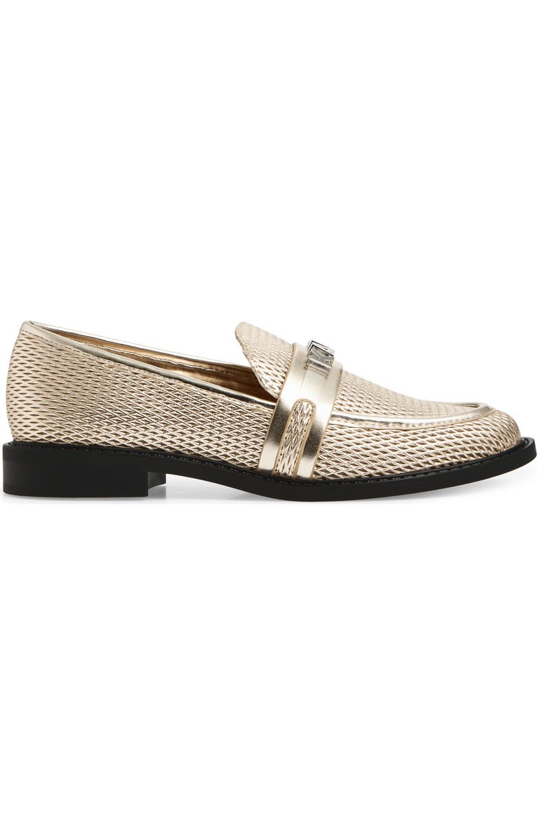 KARL LAGERFELD PARIS Rainn Metallic Loafer, Alternate, color, White Gold