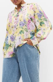 City Chic Gianna Floral Print Woven Shirt