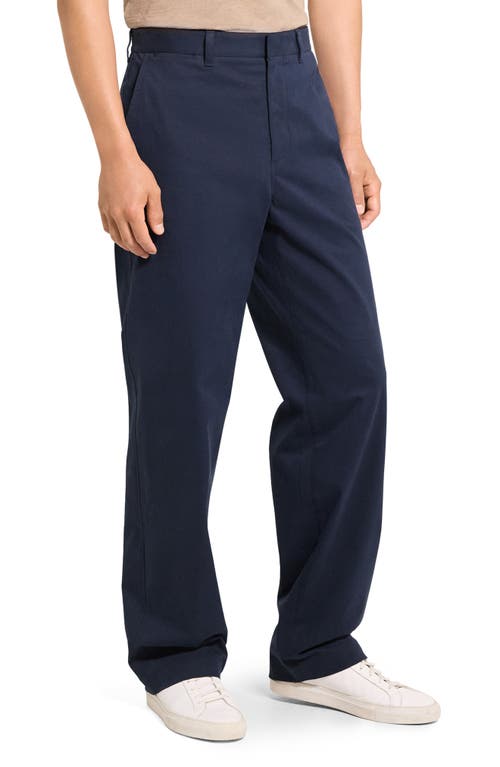 Theory Brushed Stretch Cotton Chinos In Blue