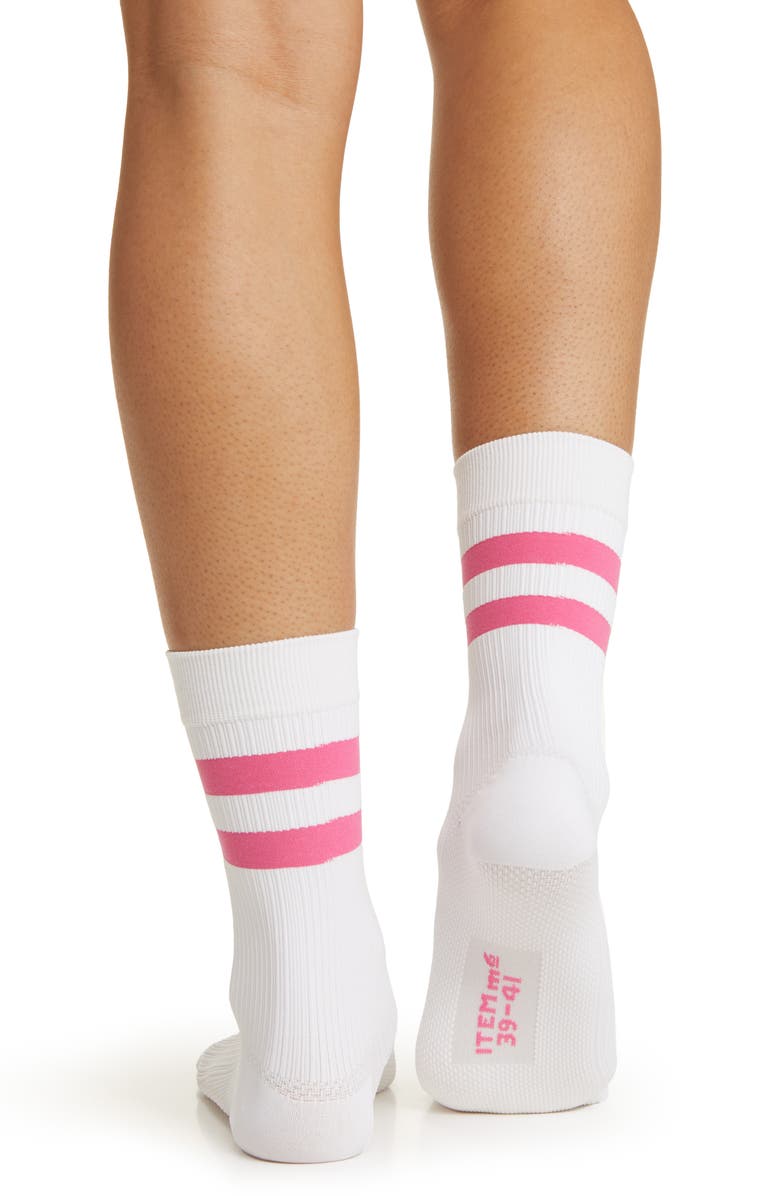 ITEM m6 Ribbed Compression Crew Socks, Alternate, color, White Pink Stripe