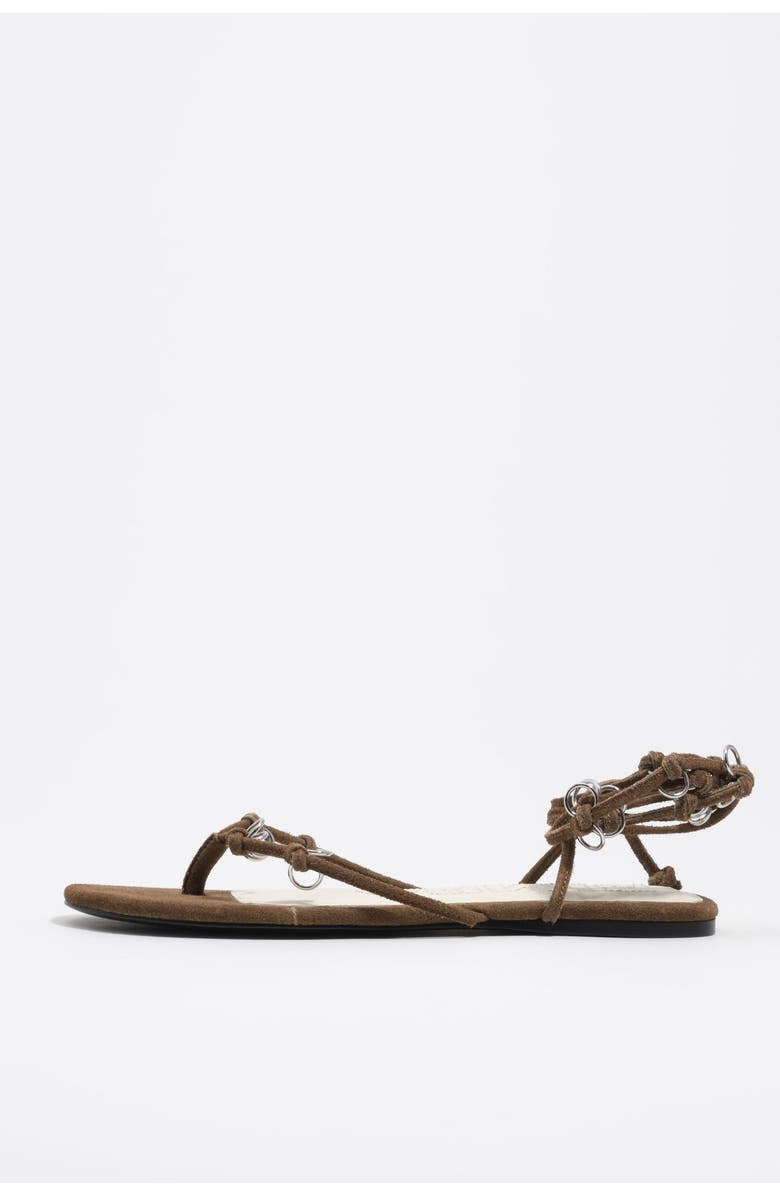 Bimba y Lola Suede Sandal With Piercings, Main, color, Dark Green