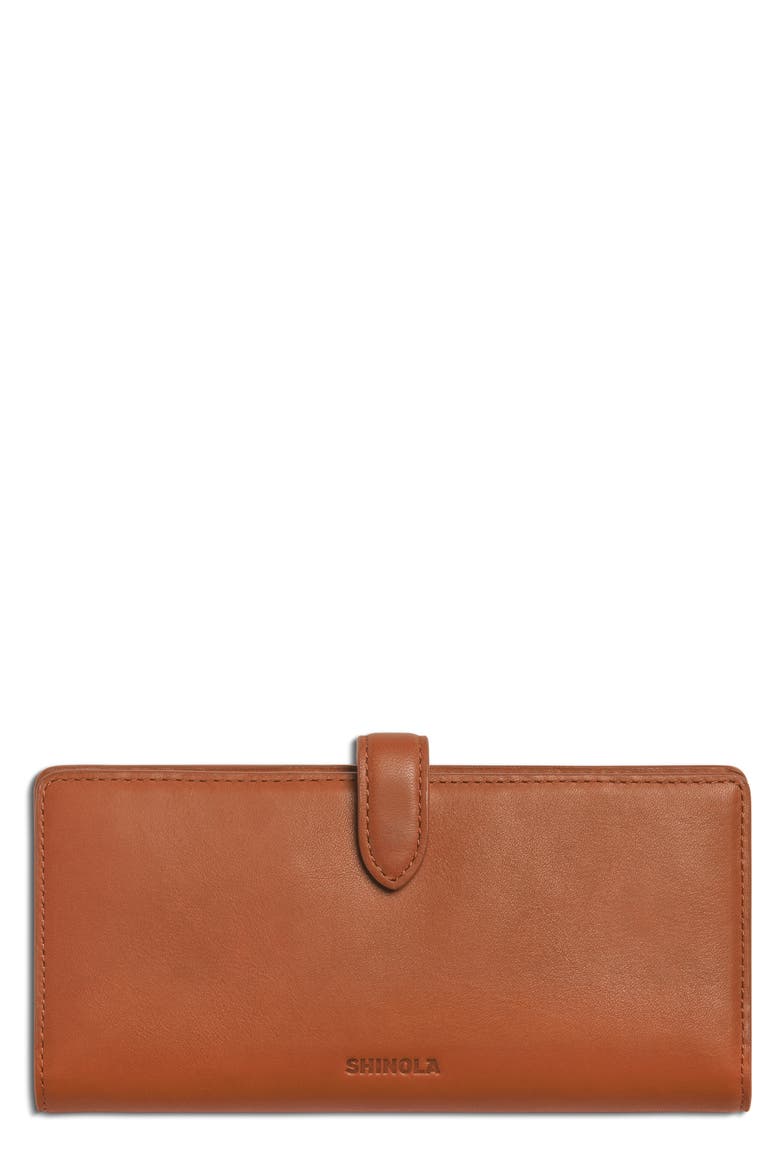 Continental Leather Snap Wallet, Main, color, RUST