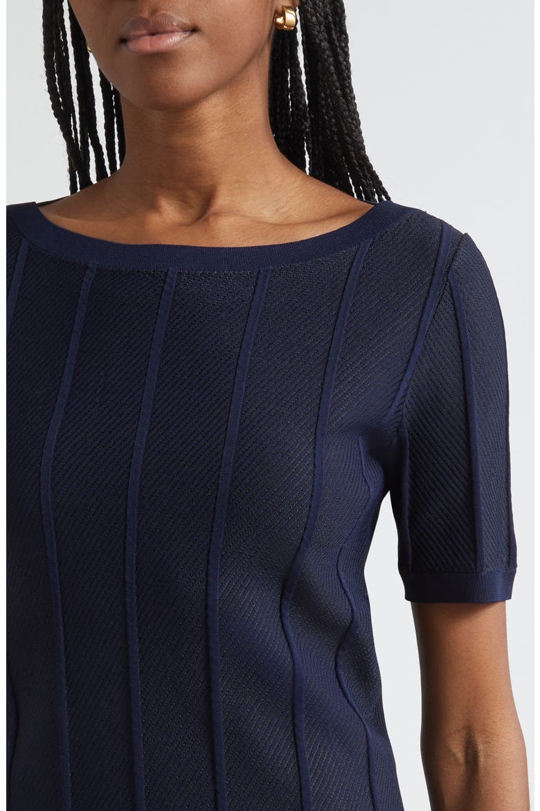 Diagonal Knit Sweater, Alternate, color, NAVY