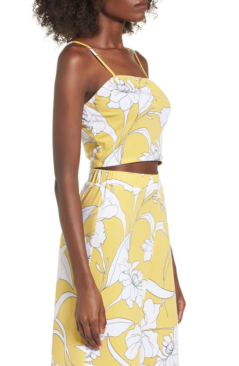 Mimi Chica Floral Print Crop Top, Alternate, color,