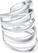 BLING JEWELRY Sterling Silver Geometric Sliced Single Cuff Earring