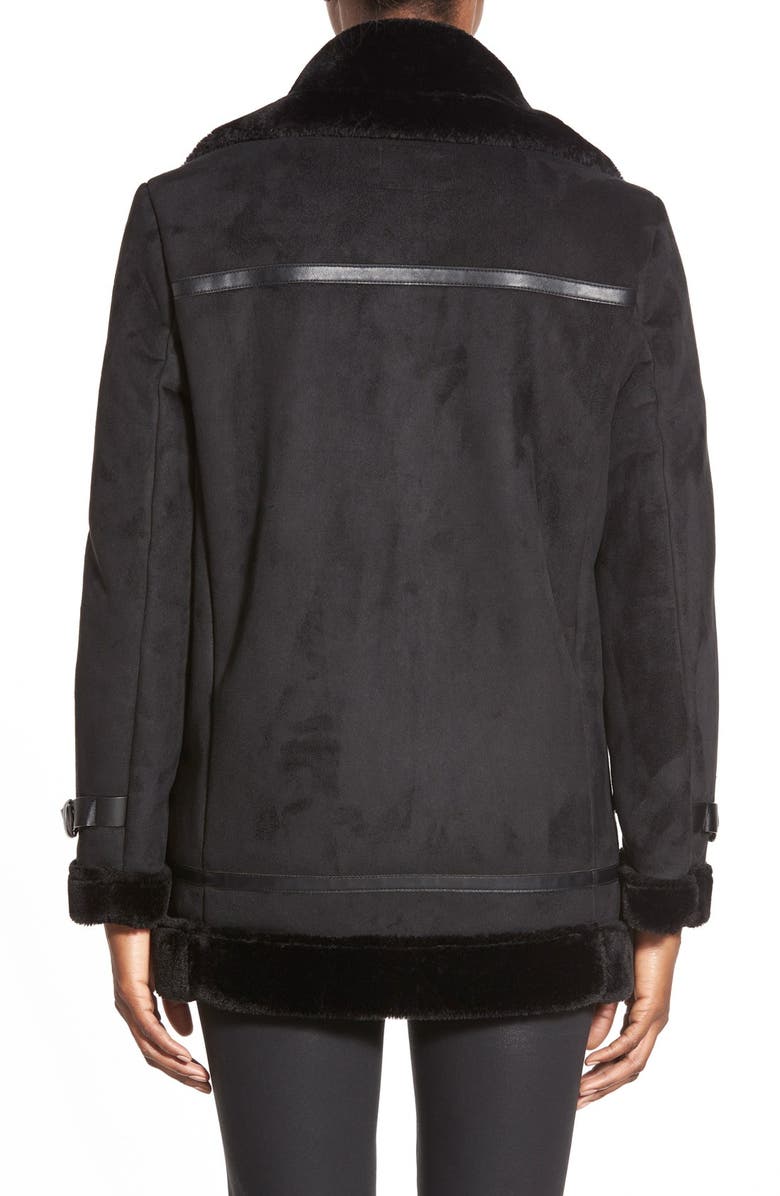 Laundry by Shelli Segal Laundry by Shelli Segal Faux Shearling Moto Jacket, Alternate, color,