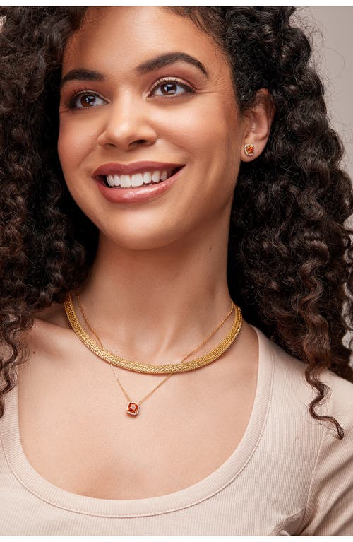 Bony Levy Mandarin Garnet & Diamond Cushion Pendant Necklace (nordstrom Exclusive) In 18k Yg/mandarin Garnet/diam.