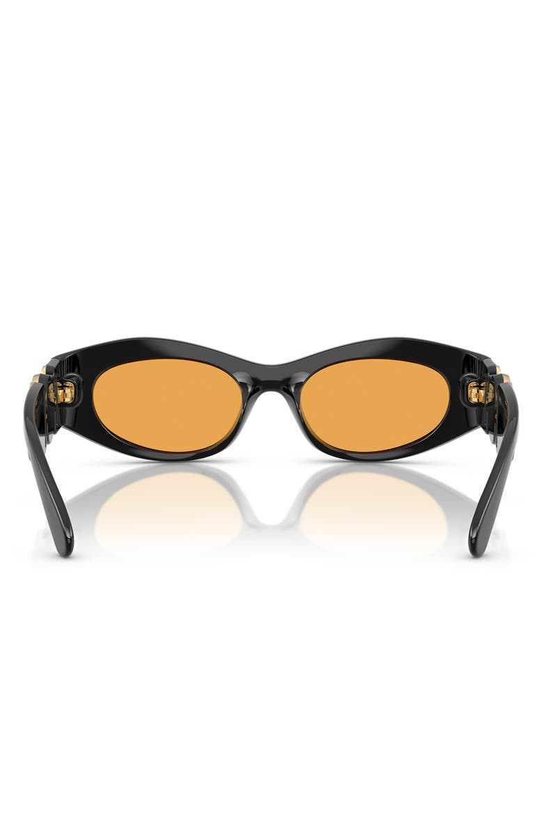 Versace 51m Cat Eye Sunglasses, Alternate, color, Black / Orange