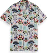 Scotch & Soda Relaxed Fit Print Short Sleeve Button-Up Shirt