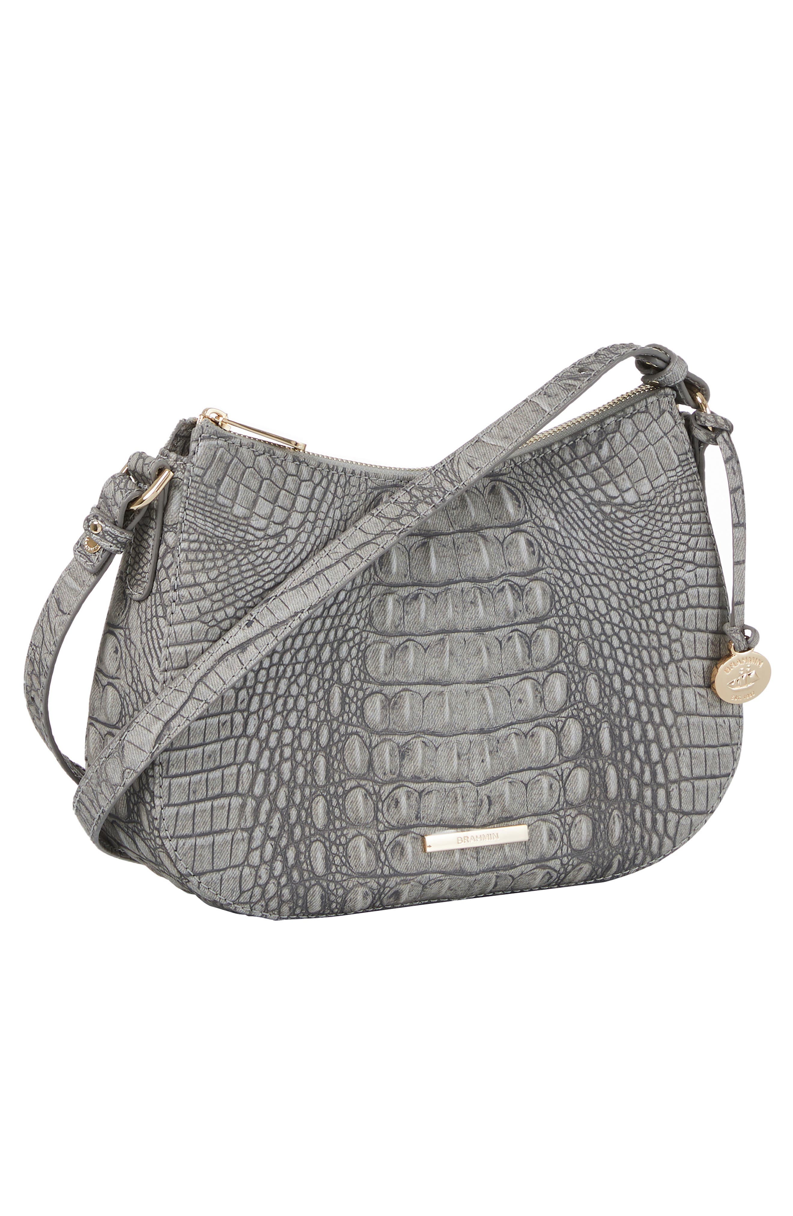 Brahmin Shayna Gradient Croc Embossed Leather Crossbody Bag, Alternate, color, 