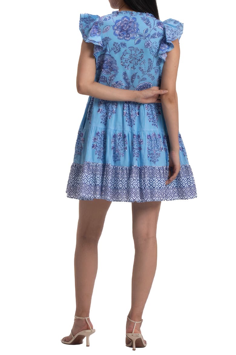 Floss Cotton Minidress, Alternate, color, BLUE