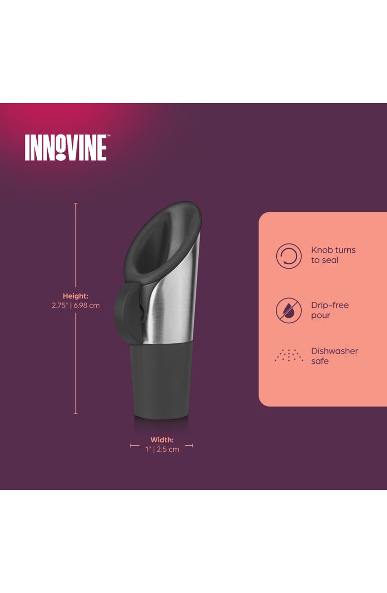 Innovine Wine Pourer and Stopper, Alternate, color, Graphite
