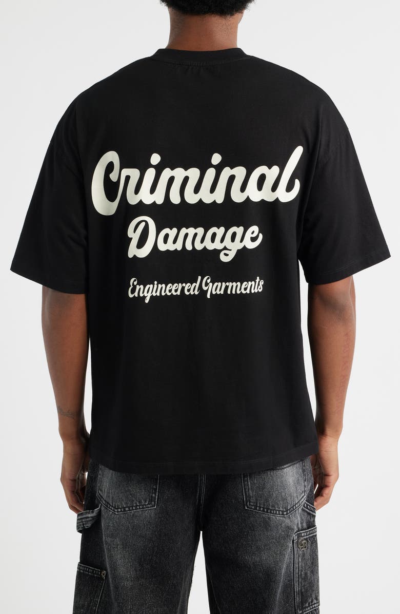 CRIMINAL DAMAGE Bennett Oversize Logo Graphic T-Shirt, Alternate, color, Black