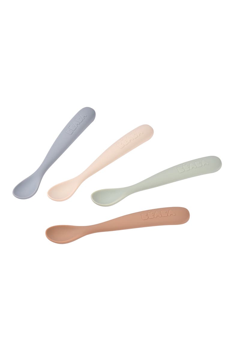 Set of 4 Easy-Grip 1st Stage Silicone Spoons, Alternate, color, NATURAL