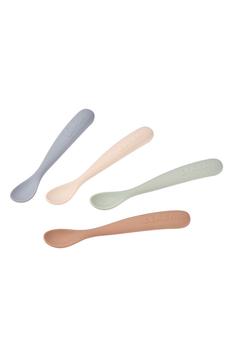 BEABA First Foods Set of 4 Silicone Spoons, Alternate, color, Natural