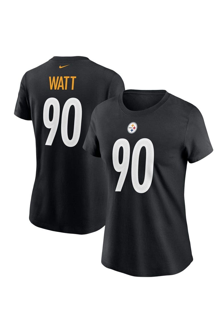 Women's Nike T.J. Watt Black Pittsburgh Steelers Name & Number T-Shirt, Main, color, Black
