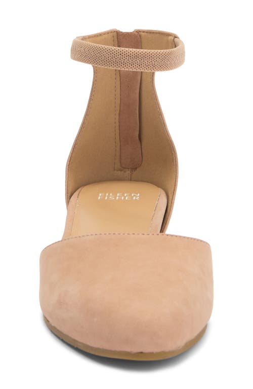 Eileen Fisher Ingle Ankle Strap Flat In Barley