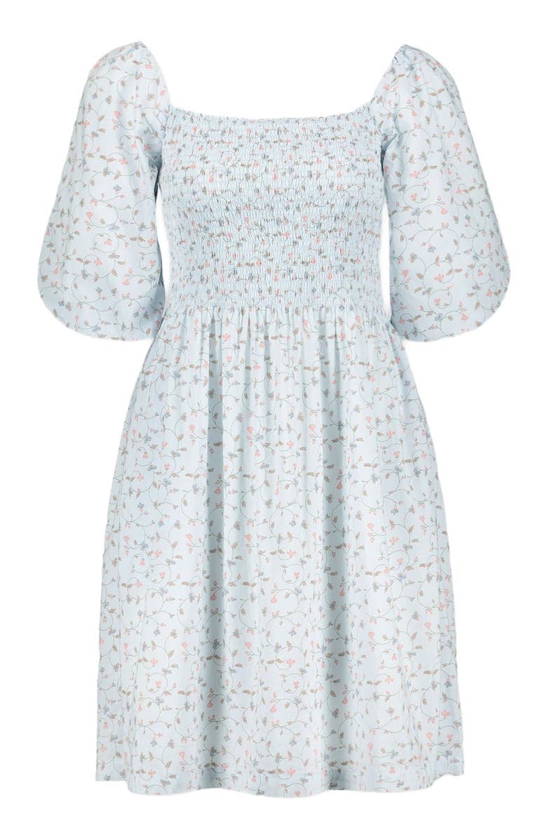 Hope & Henry Women's Organic Smocked Bubble Sleeve Dress, Alternate, color, 