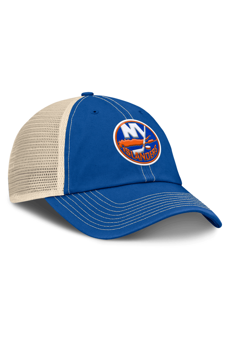 Men's Fanatics Royal/Natural New York Islanders Rival Trucker Adjustable Hat, Alternate, color, Royal
