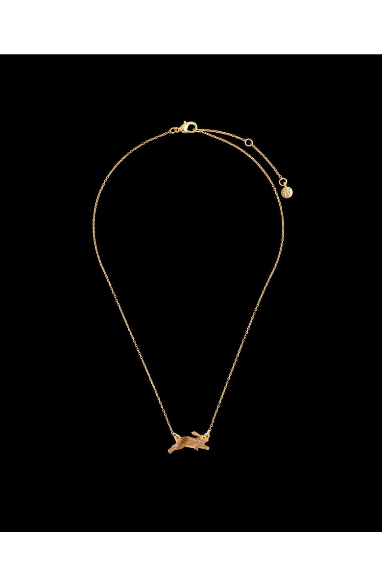 Fable England Cosy Bunny Charm Necklace, Alternate, color, Multi & Gold