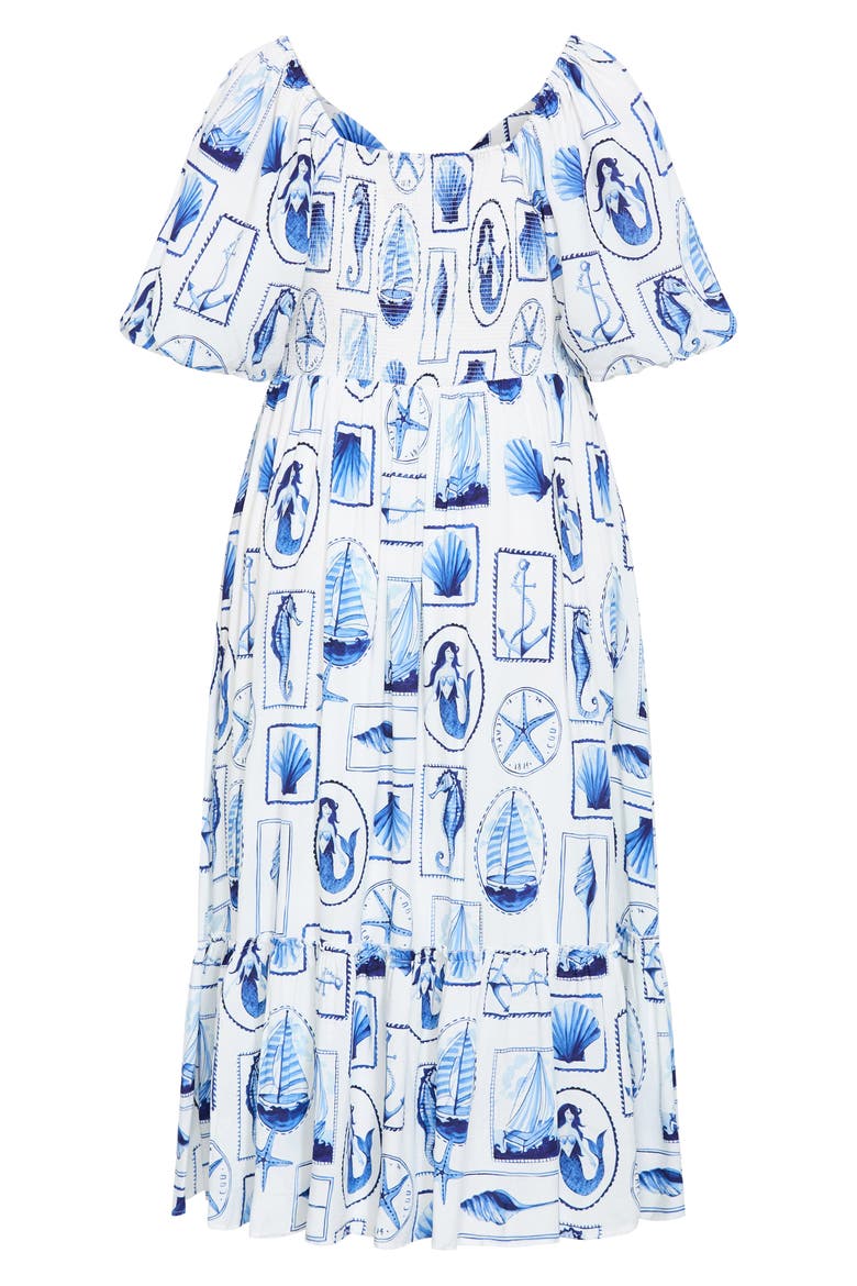 Giselle Allover Print Maxi Dress, Alternate, color, AMALFI POSTCARD