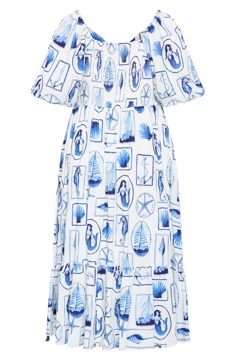 City Chic Giselle Allover Print Maxi Dress, Alternate, color, Amalfi Postcard