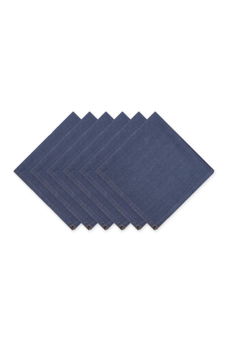 Denim Embroidered Jeans Napkin Set/6, Main, color, Denim