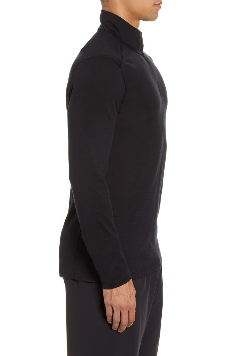 200 Oasis Wool Half Zip Base Layer, Alternate, color, BLACK