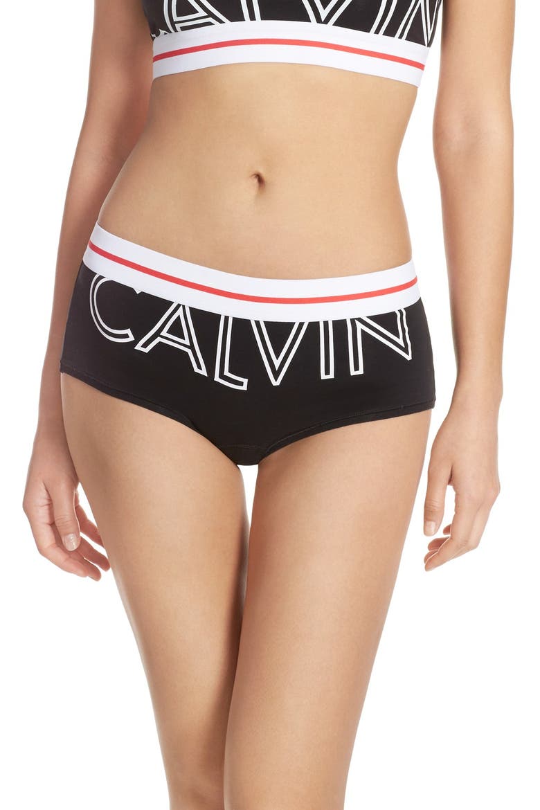 'Modern' Logo Panties, Main, color, BLACK