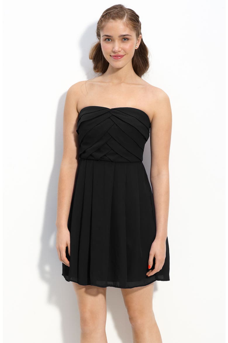 Tiered Bodice Dress, Main, color, BLACK