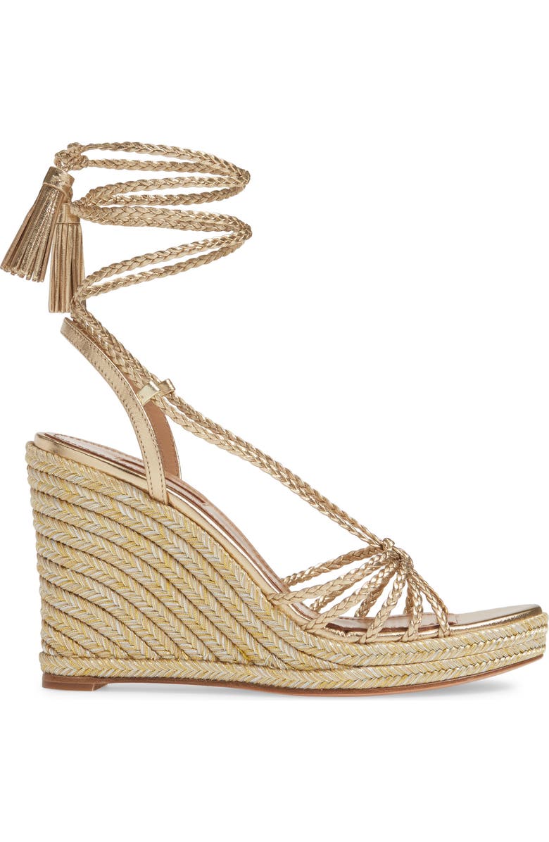 Aquazzura Savannah Wedge Sandal, Alternate, color,