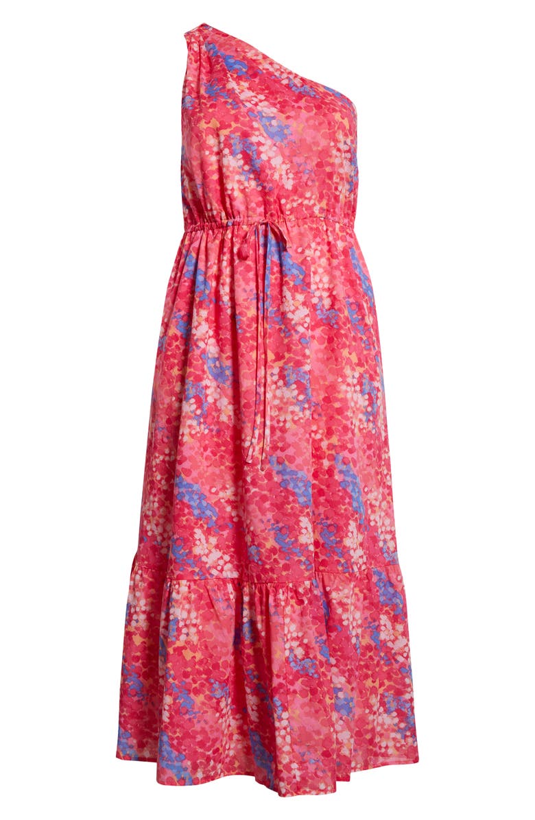 SUGARLIPS Leah Abstract Elya One-Shoulder Cotton Maxi Dress, Alternate, color, Pink/ Blue
