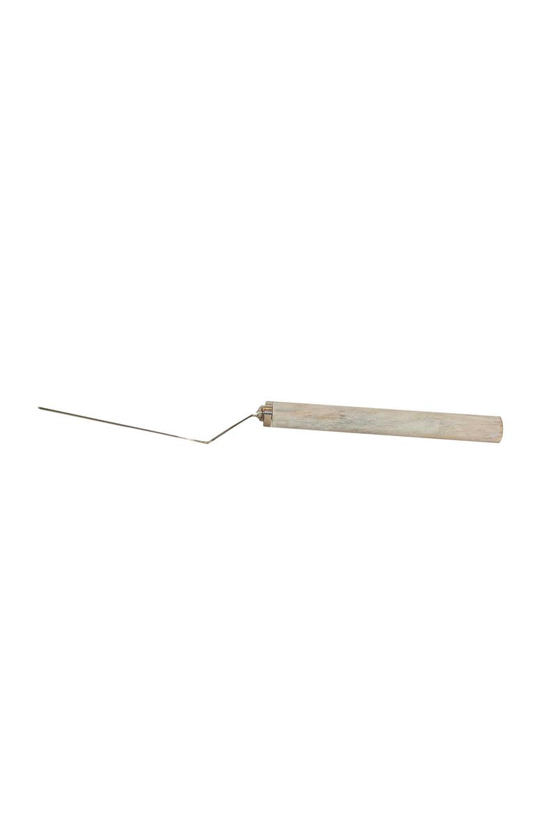 Whitewash Wood Handle Metal Serving Utensil, Alternate, color, Brown