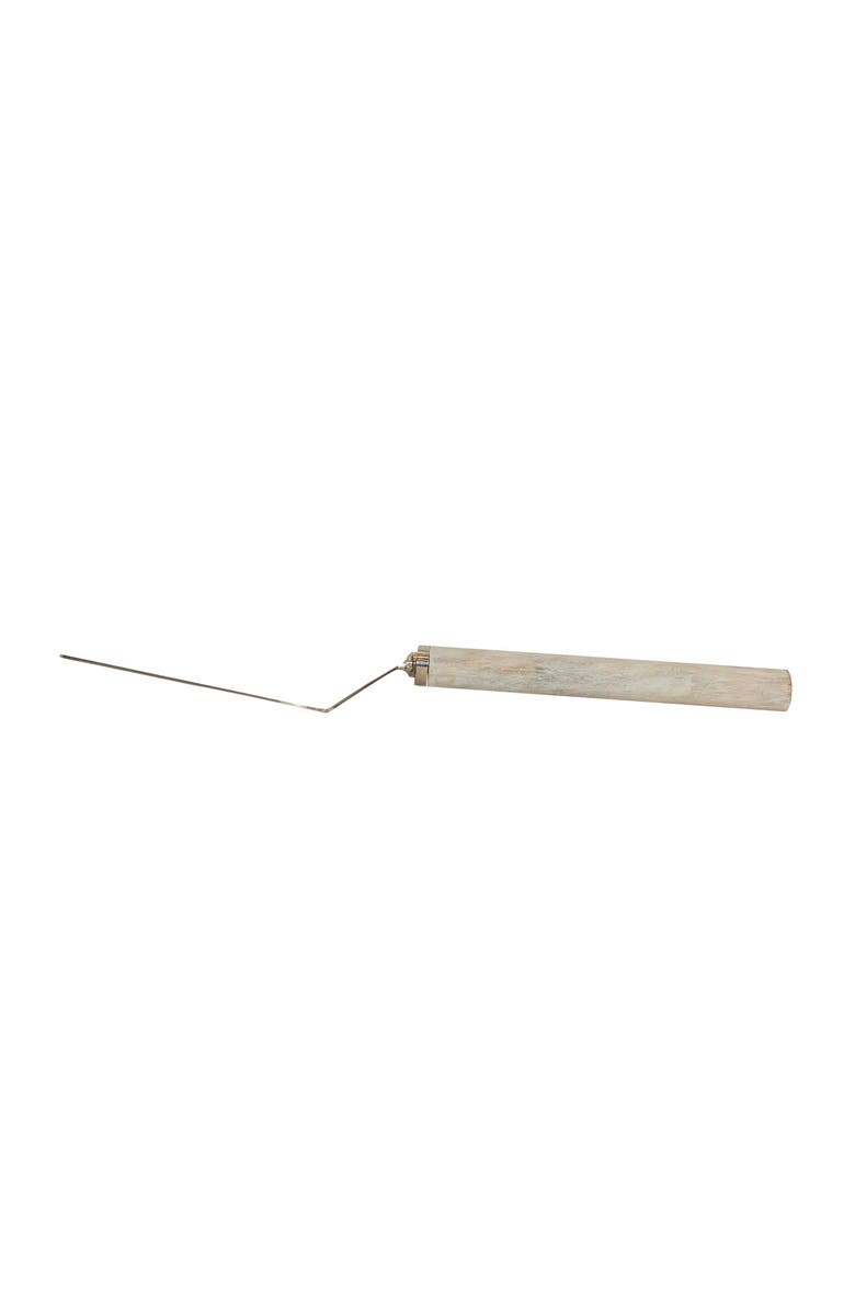 Foreside Home and Garden Whitewash Wood Handle Metal Serving Utensil, Alternate, color, Brown